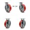 Service Caster 8 Inch Red Poly on Cast Iron Caster Set with Ball Bearings 2 Swivel Lock 2 Rigid SCC-30CS820-PUB-RS-BSL-2-R-2 - alternate 3